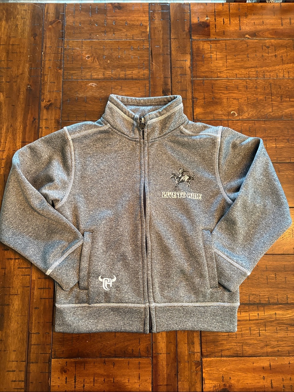 Cowboy Hardware  Kids' Zip-Up Jacket - Gray - Small (6)